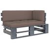 vidaXL Outdoor-Ecksofa Paletten Kiefernholz Impr&auml;gniert Grau