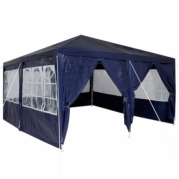 vidaXL Party-Zelt Blau 400 x 400 x 266 cm Polyethylen