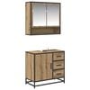 vidaXL Badezimmerm&ouml;bel-Set mit Regal 2 pcs Artisan-Eiche Holzwerkstoff