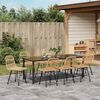 vidaXL Garten Essgruppe 9 pcs Braun Pulverbeschichteter Stahl