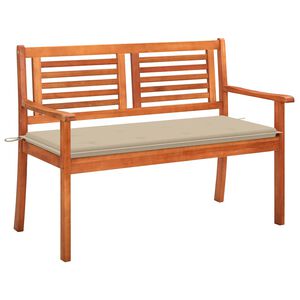 vidaXL 2-Sitzer-Gartenbank mit Auflage 120 cm Massivholz Eukalyptus