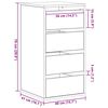 vidaXL Schubladenschrank Schwarz 40 x 41 x 76 cm Holzwerkstoff