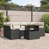vidaXL Garten-Sofa-Set mit Speicher 7 pcs Schwarz Poly Rattan