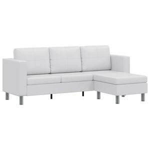 vidaXL Modulsofa 3-Sitzer Kunstleder Wei&szlig;