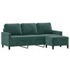 vidaXL 3-Sitzer-Sofa mit Hocker Dunkelgr&uuml;n 180 cm Samt