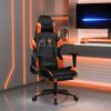 vidaXL Gaming-Stuhl mit Massage & Fu&szlig;st&uuml;tze Schwarz Orange Kunstleder