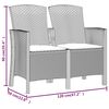 vidaXL Gartenbank 2-Sitzer mit Kissen PP-Rattan Graphit