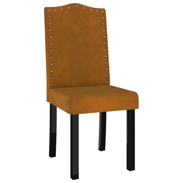 vidaXL Esszimmerst&uuml;hle 2 Stk. Braun Samt