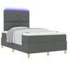 vidaXL LED Boxspringbett mit Matratze Dunkelgrau 120 x 190 cm Stoff