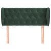vidaXL Kopfteil mit Ohren Dunkelgr&uuml;n 93x23x78/88 cm Samt