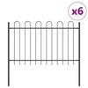 vidaXL Gartenzaun Grau 10.2 x 1.2 m Pulverbeschichteter Stahl