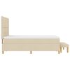vidaXL Boxspringbett mit Matratze Creme 140 x 190 cm Stoff
