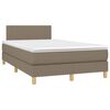 vidaXL Boxspringbett mit Matratze & LED Taupe 120x200 cm Stoff