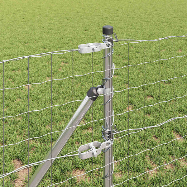 vidaXL Zaun mit Pfosten Silber 0,4 x 50 m Stahl und PVC