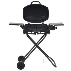 vidaXL Gasgrill Tragbar mit Kochzone Schwarz