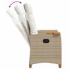 vidaXL Liegestuhl mit Teeteller 62 x 64 x 112 cm Poly-Rattan