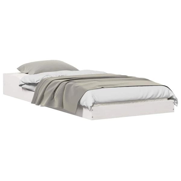 vidaXL Bettrahmen Weiß 80 x 220 cm Massives Kiefernholz