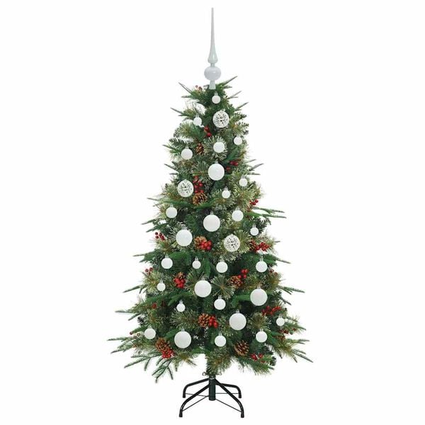 vidaXL Künstlicher klappbarer Weihnachtsbaum Grün 120 cm PE und PVC