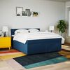 vidaXL Boxspringbett mit Matratze Blau 180x200 cm Stoff