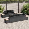 vidaXL Garten-Sofa-Set mit Kissen 8 pcs Schwarz Poly Rattan