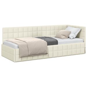 vidaXL Eckbettgestell Creme 80 x 200 cm Samt