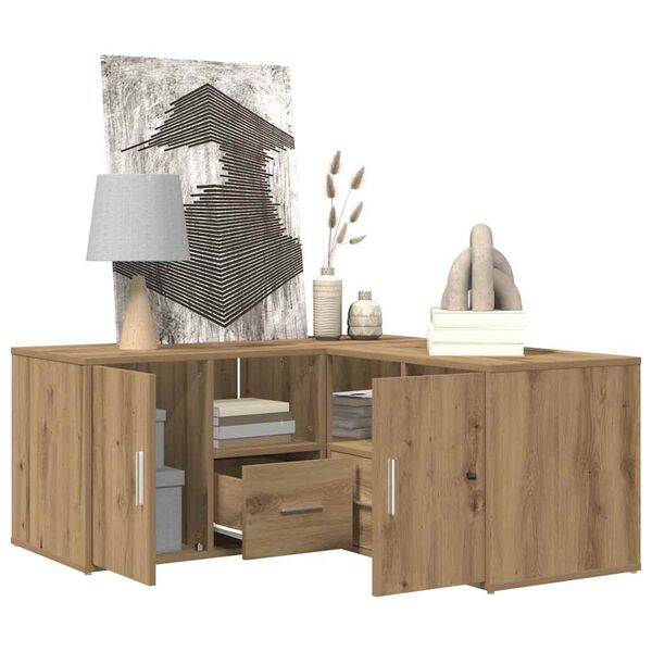 vidaXL Eckregal Artisan-Eichen-Optik 160x40x45 cm Holzwerkstoff