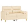 vidaXL 2-Sitzer-Sofa mit Kissen Creme 120 cm Stoff