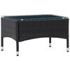 vidaXL 5-tlg. Garten-Lounge-Set mit Auflagen Poly Rattan Schwarz