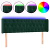 vidaXL LED Kopfteil Dunkelgr&uuml;n 147x16x78/88 cm Samt