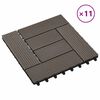 vidaXL Terrassenfliese 11 pcs Dunkelbraun 30 x 30 cm WPC