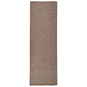 vidaXL Outdoor-Teppich Flachgewebe 80x250 cm Braun