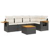 vidaXL 6-tlg. Garten-Sofagarnitur mit Kissen Schwarz Poly Rattan