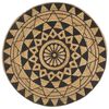 vidaXL Teppich Handgefertigt Jute Schwarzer Druck 90 cm