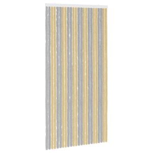 vidaXL Insektenschutzvorhang Chenille Grau und Beige 100 x 200 cm