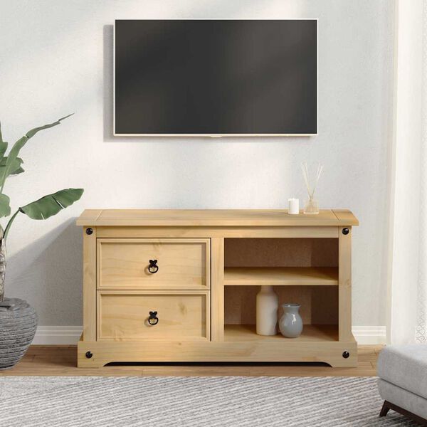 vidaXL TV-Schrank Corona 100x40x52 cm Massivholz Kiefer