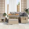 vidaXL Gartensofa-set mit Kissen 9 pcs Beige und Hellgrau Poly-Rattan