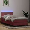 vidaXL Boxspringbett mit Matratze & LED Rosa 100x210 cm Samt