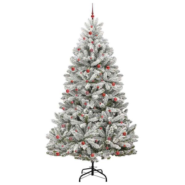 vidaXL K&uuml;nstlicher Weihnachtsbaum Gr&uuml;n und Wei&szlig; 300 cm PVC und Metall