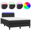 vidaXL Boxspringbett mit Matratze & LED Schwarz 120x200 cm Kunstleder