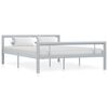 vidaXL Bettgestell Grau und Wei&szlig; Metall 160 &times; 200 cm