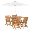 vidaXL Garten Essgruppe 5 pcs Braun Massivholz Teak