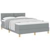 vidaXL Boxspringbett mit Matratze Hellgrau 140 x 200 cm Stoff