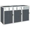 vidaXL M&uuml;lltonnenbox f&uuml;r 3 M&uuml;lltonnen Grau 213&times;81&times;121 cm Stahl