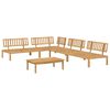 vidaXL Sofa Set mit Kissen Uni 5 pcs Beige Massivholz Akazie