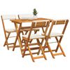 vidaXL Bistrogarnitur mit Kissen 5 pcs &Ouml;l-Natur Massivholz Akazie