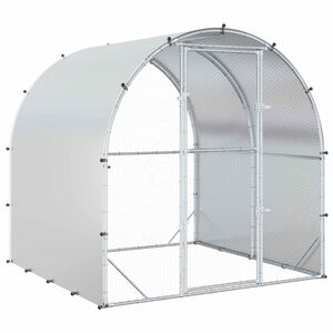 vidaXL H&uuml;hnerunterkunft Silber 200 x 200 x 200 cm Verzinkter Stahl