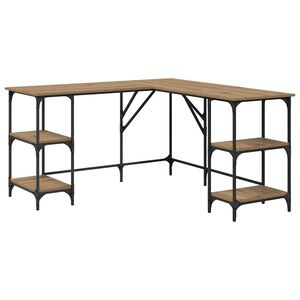 vidaXL Schreibtisch Artisan-Eiche 139 x 139 x 75 cm Holzwerkstoff