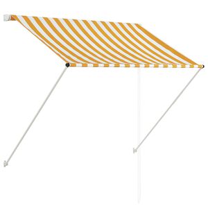 vidaXL Einziehbare Markise 150&times;150 cm Gelb und Wei&szlig;