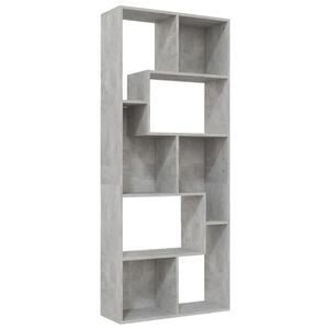 vidaXL B&uuml;cherregal Betongrau 67x24x161 cm Holzwerkstoff