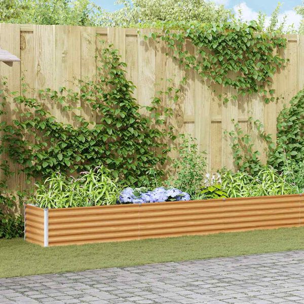 vidaXL Hochbeet Hellbraun 485 x 50 x 36 cm Verzinkter Stahl